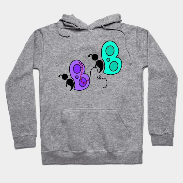 Friendly Stitches Semicolon Butterflies Hoodie by birdiestreasuretrove